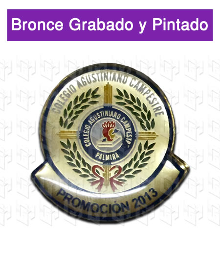 pines grabados en bronce