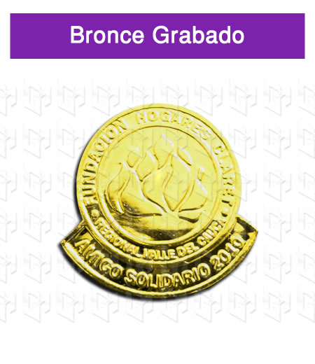 pines grabados en bronce