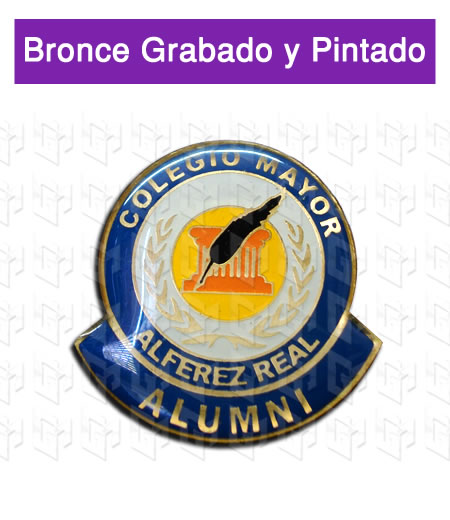 pines grabados en bronce