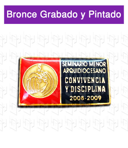 pines grabados en bronce