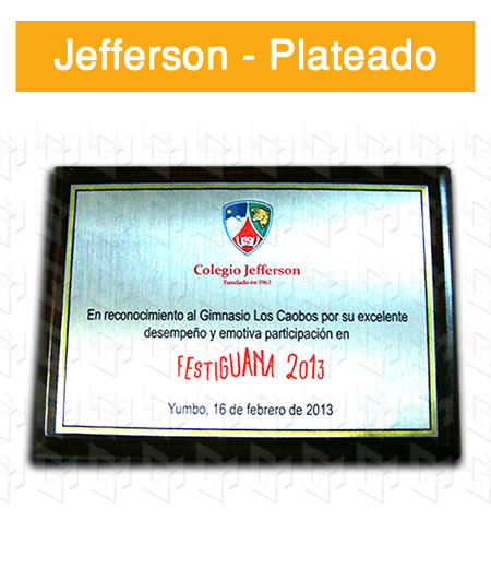 placa estampada aluminio plateado