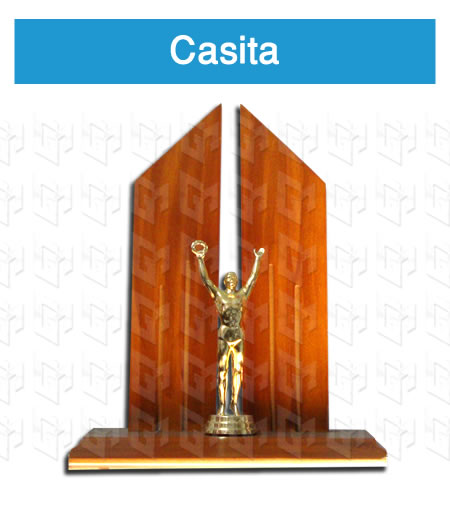 trofeo casa en madera