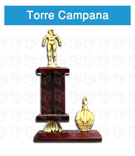 torreo campana en madera con figura
